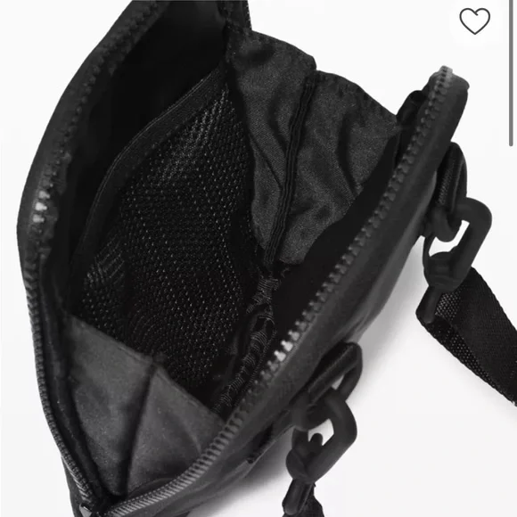NWT Lululemon Easy Access Crossbody Bag - Black with White Wordmark Logo - Picture 3 of 9